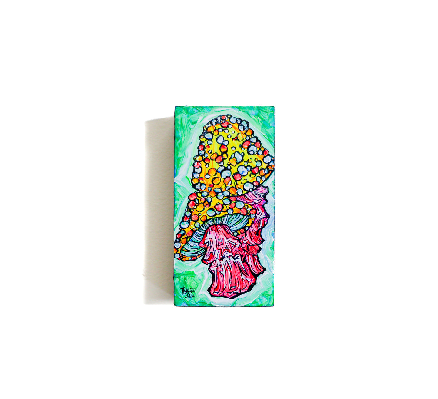 Tracy Levesque "Orange Dot Mushies" 3X6 (UV Reactive)