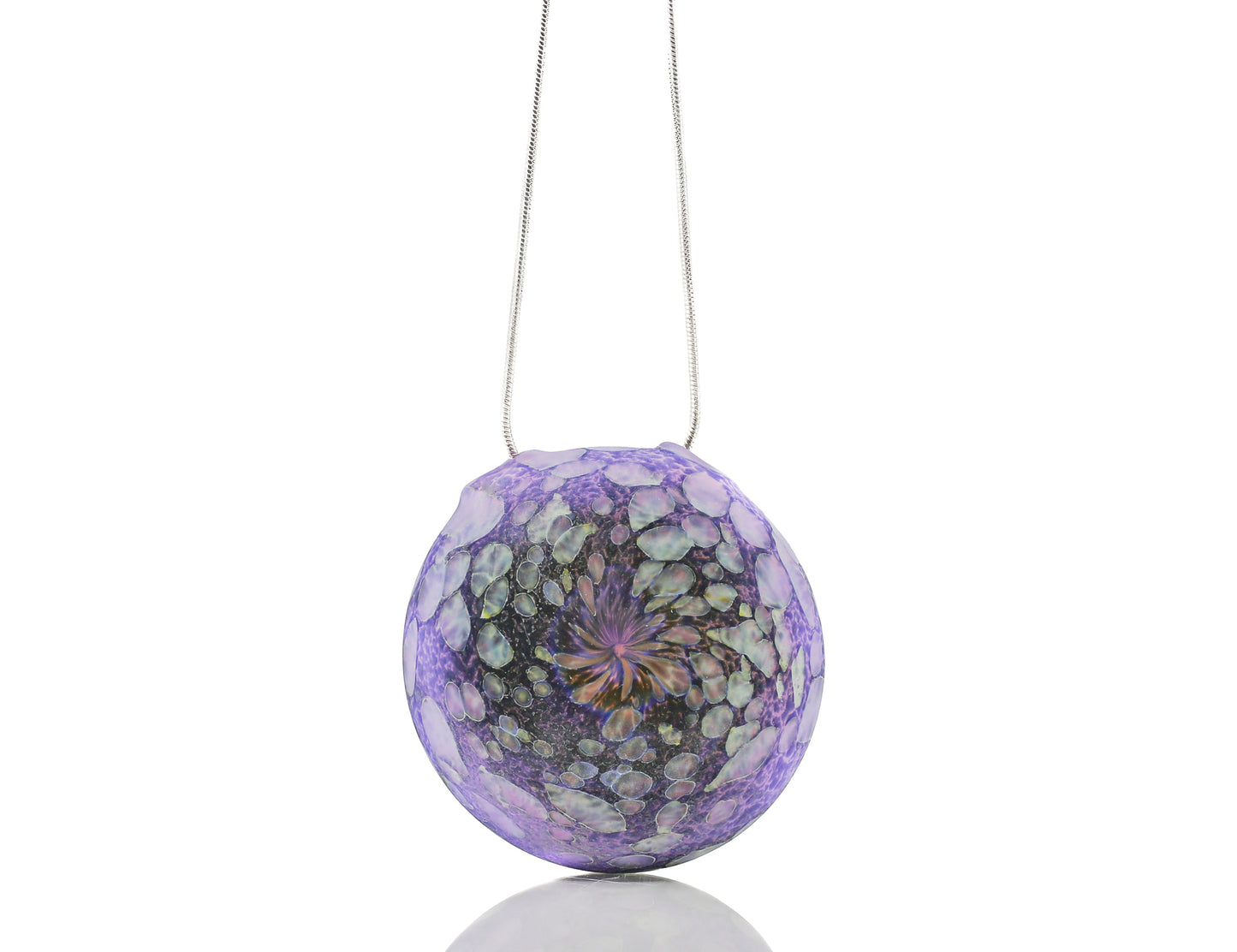 Stone Tech Glass “Deep Carved PINK Ribbon” Pendant